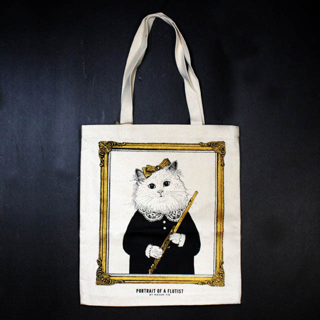 フルート flute 厚手コットンキャンバス トート 音楽雑貨 音楽ギフト