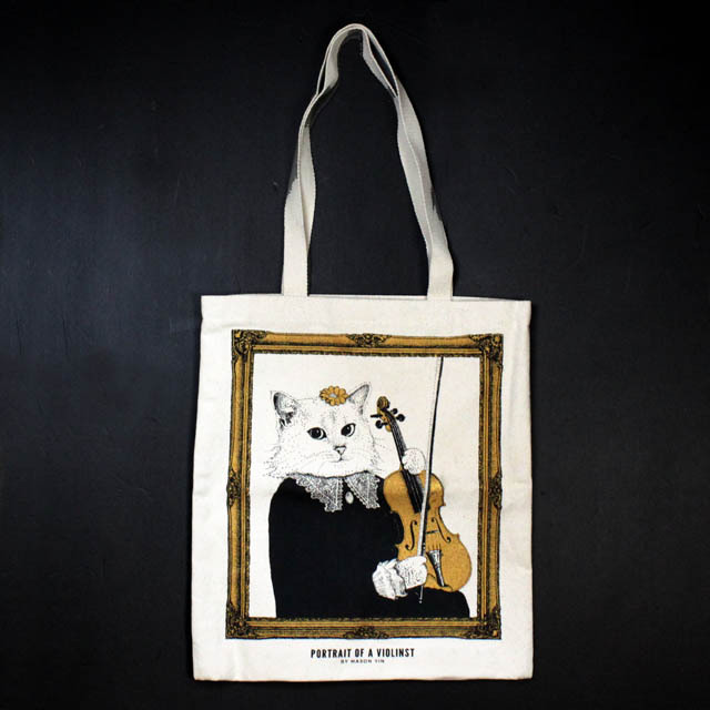 厚手コットンキャンバス・トート 《 ヴァイオリン淑女 》 104127 音楽
