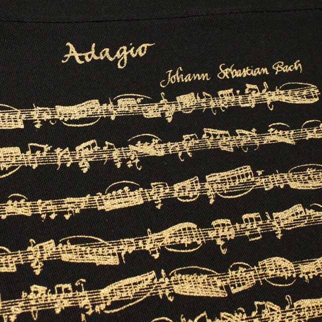 帆布トートバッグ バッハ Bach アダージョ Adagio 音楽雑貨 音楽ギフト 音楽グッズ