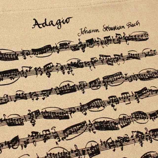 帆布トートバッグ バッハ Bach アダージョ Adagio 音楽雑貨 音楽ギフト 音楽グッズ
