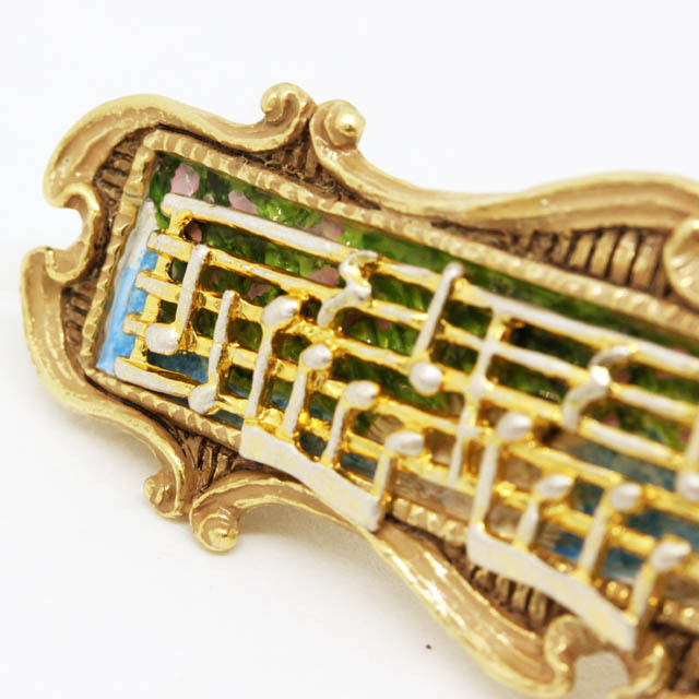 バレッタ 楽譜 フランス組曲 ガヴォット バッハ 音楽アクセサリー 音楽雑貨 音楽グッズ 音楽ギフト