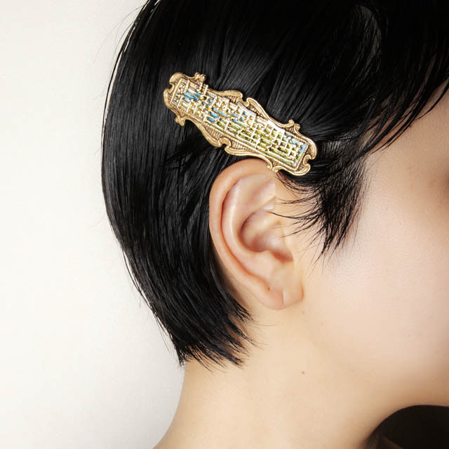 バレッタ 楽譜 フランス組曲 ガヴォット バッハ 音楽アクセサリー 音楽雑貨 音楽グッズ 音楽ギフト