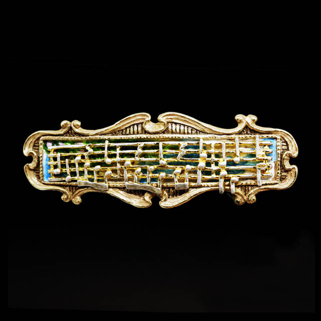 バレッタ 楽譜 フランス組曲 ガヴォット バッハ 音楽アクセサリー 音楽雑貨 音楽グッズ 音楽ギフト