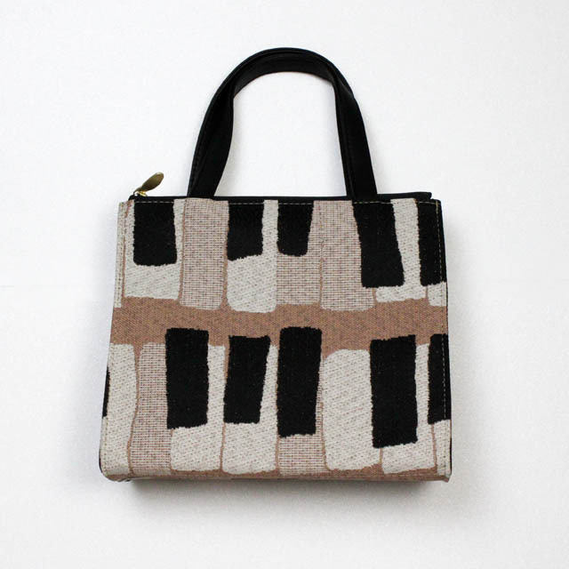 尾州織 ピアノ 鍵盤 手提げ TwinZip くすみカラー 音楽ギフト 音楽グッズ 音楽雑貨