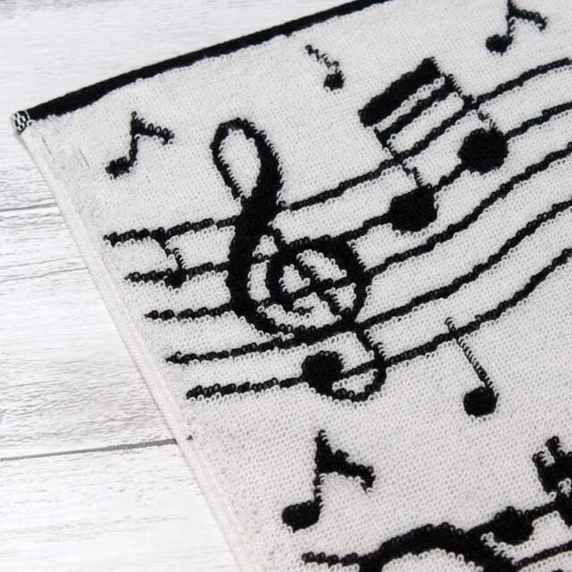 タオルハンカチ 《 五線譜織 》 488350 音楽雑貨・アクセサリー専門店