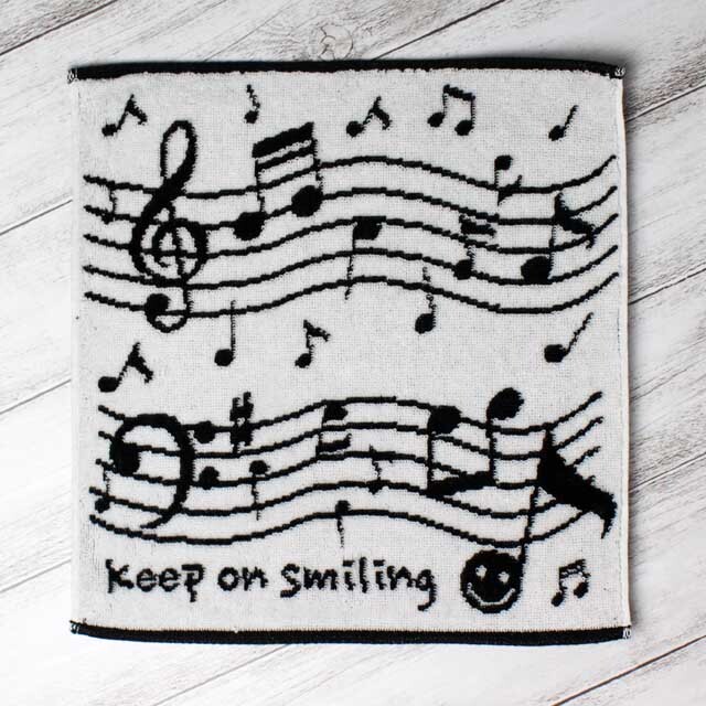 タオルハンカチ 《 五線譜織 》 488350 音楽雑貨・アクセサリー専門店