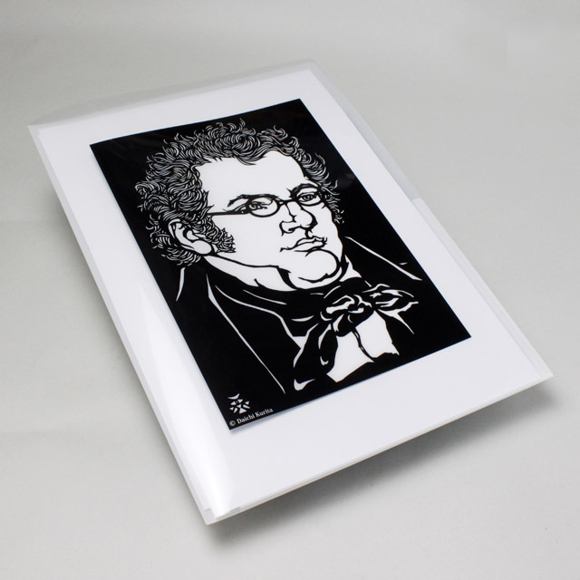 シューベルト Schubert クリアファイル クリアフォルダ 切り絵 栗田大地 音楽雑貨 音楽グッズ 音楽文具 音楽ギフト