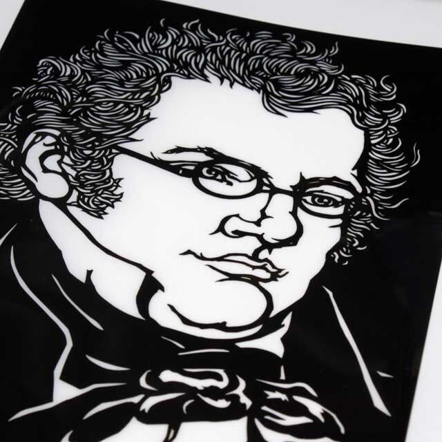 シューベルト Schubert クリアファイル クリアフォルダ 切り絵 栗田大地 音楽雑貨 音楽グッズ 音楽文具 音楽ギフト