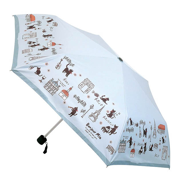 パリの音楽隊 晴雨兼用 折り畳み傘 Bonjour Mie 音楽雑貨 音楽グッズ 音楽ギフト