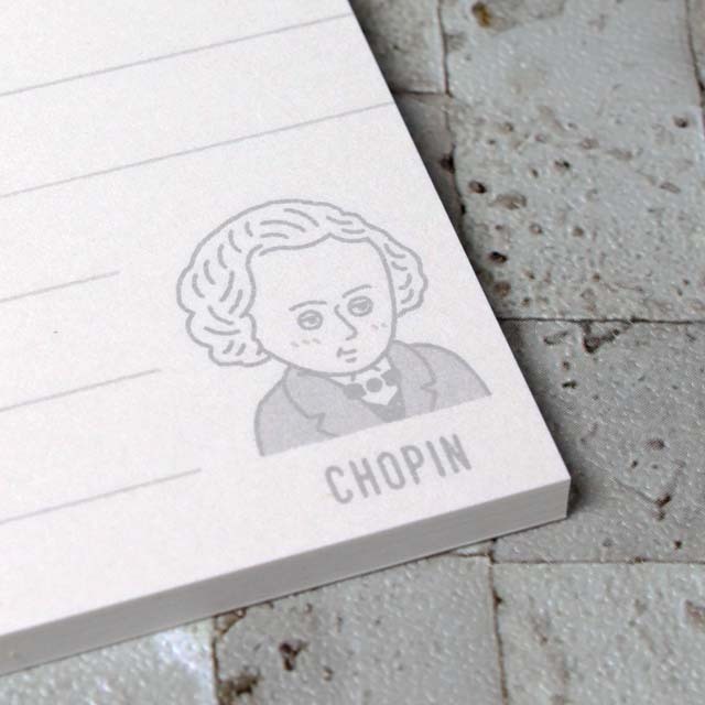 Chopin ショパン メモ帳 メモパッド 作曲家 Composer 音楽雑貨 音楽グッズ