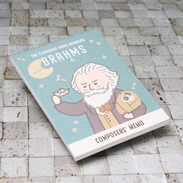 Brahms ブラームス メモ帳 メモパッド 作曲家 Composer 音楽雑貨 音楽グッズ