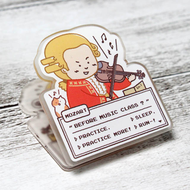 アクリルクリップ モーツァルト Mozart 音楽雑貨 音楽グッズ 音楽ギフト