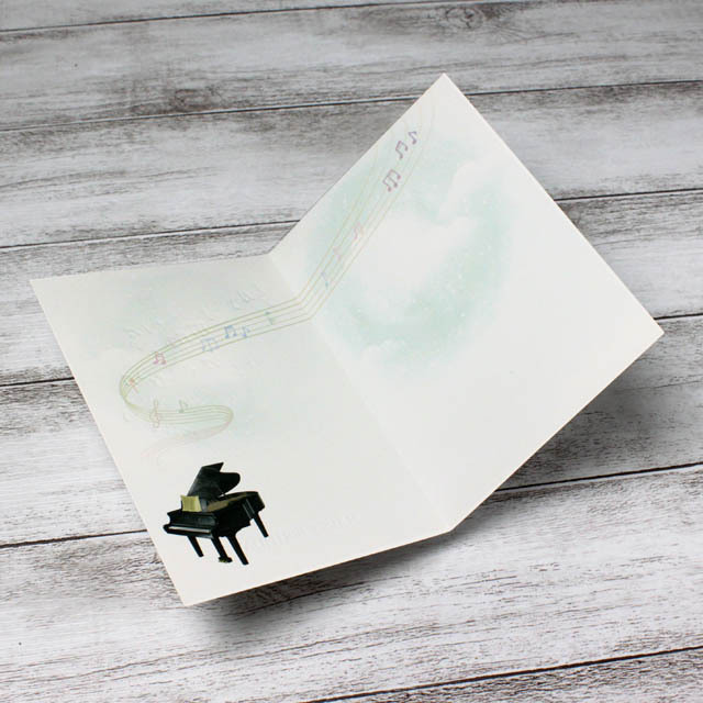 誕生カード バースデーカード グランドピアノ HAPPY BIRTHDAY 音楽雑貨 音楽ギフト