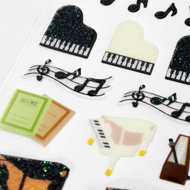 ラメ シール ステッカー グランドピアノ  音楽雑貨 音楽グッズ 音楽教室