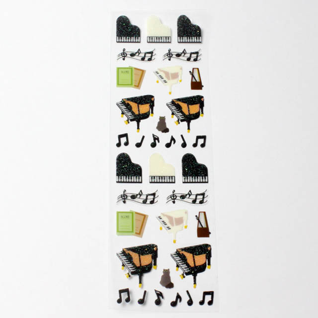 ラメ シール ステッカー グランドピアノ  音楽雑貨 音楽グッズ 音楽教室