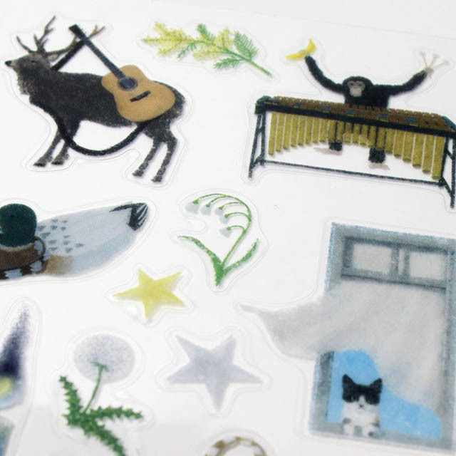 シール ステッカー ティンパニ マリンバ 動物 音楽雑貨 音楽グッズ 音楽教室