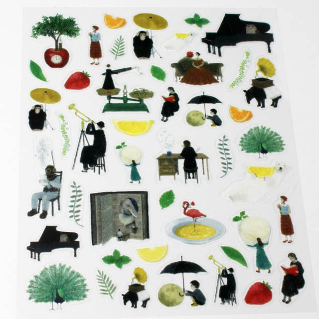 シール ステッカー トランペット ピアノ 動物 音楽雑貨 音楽グッズ 音楽教室