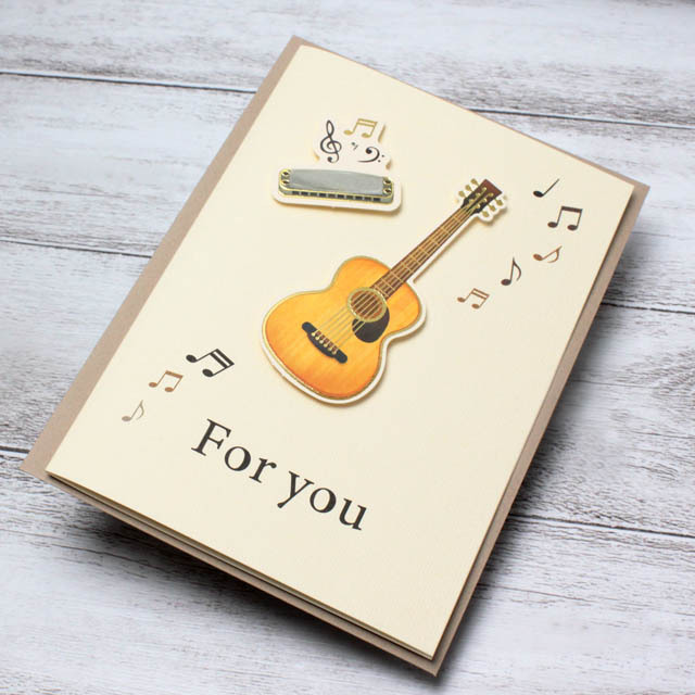 多目的カード グリーティングカード For you フォークギター 音楽雑貨 音楽ギフト 音楽グッズ
