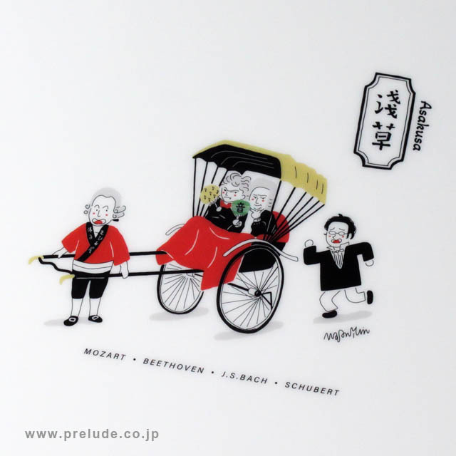 作曲家四人旅 A5版クリアファイル 浅草 バッハ モーツァルト ベートーヴェン シューベルト