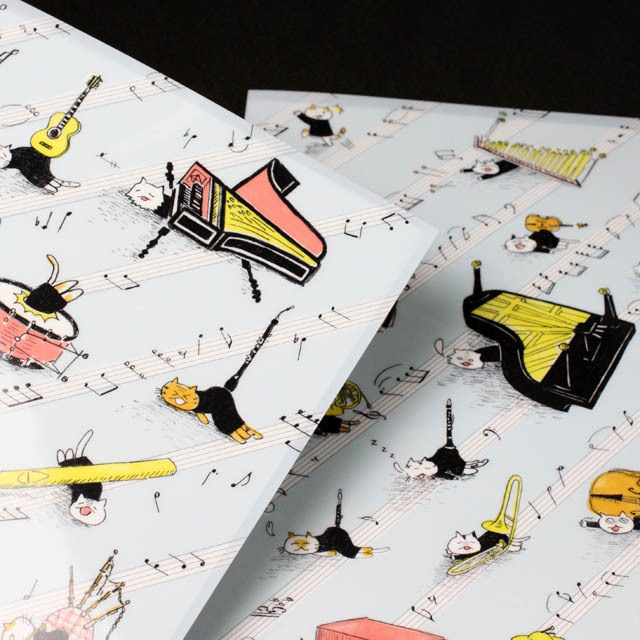 A4クリアファイル 落ち込んだ音楽家 楽器 オーケストラ 音楽雑貨 音楽グッズ 音楽ギフト