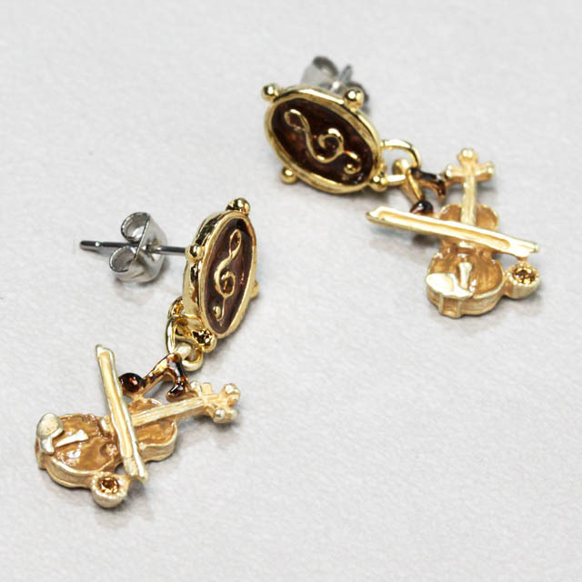 ヴァイオリン ト音記号 ピアス イヤリング 音楽雑貨 音楽ギフト 音楽アクセサリー