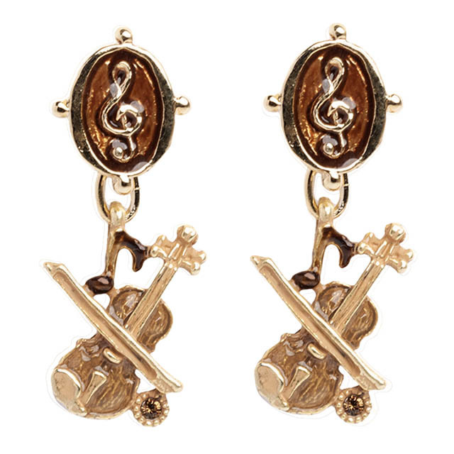 ヴァイオリン ト音記号 ピアス イヤリング 音楽雑貨 音楽ギフト 音楽アクセサリー