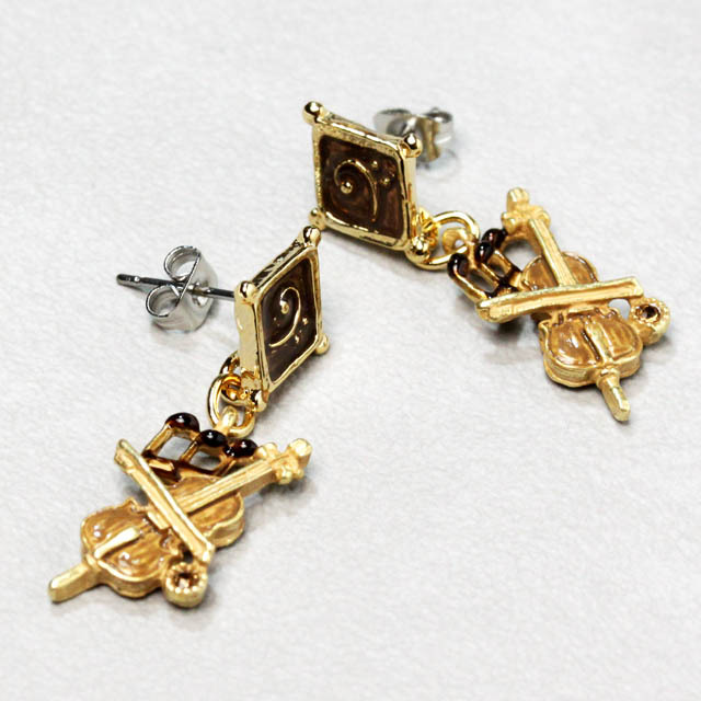 チェロ ヘ音記号 ピアス イヤリング 音楽雑貨 音楽ギフト 音楽アクセサリー