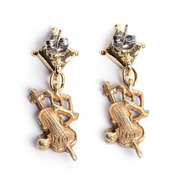 チェロ ヘ音記号 ピアス イヤリング 音楽雑貨 音楽ギフト 音楽アクセサリー