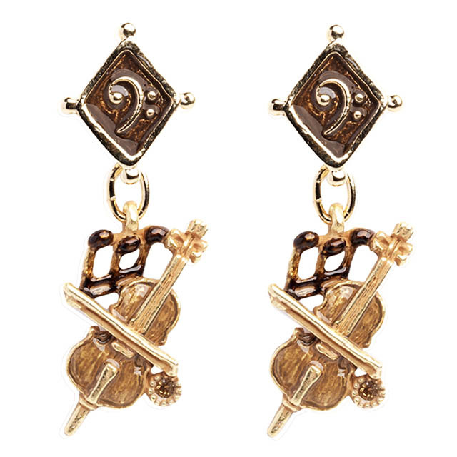 チェロ ヘ音記号 ピアス イヤリング 音楽雑貨 音楽ギフト 音楽アクセサリー