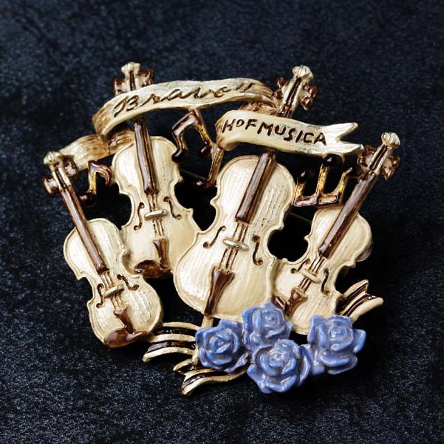 弦楽四重奏 カルテット ブローチ 音楽雑貨 音楽ギフト 音楽アクセサリー