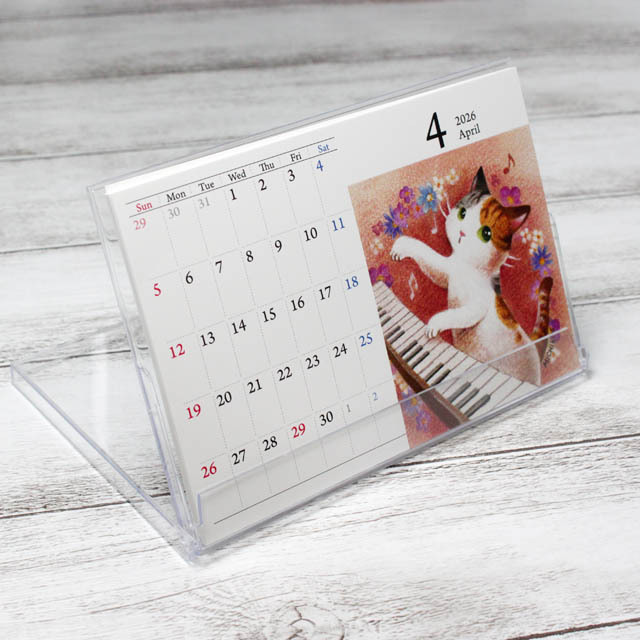 String cat カレンダー２０２６ 下島みちこ 弦楽器 音楽雑貨 音楽グッズ