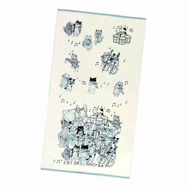 泉州タオル ShinziKatoh バスタオル 猫の楽団 Adagio アダージョ 音楽雑貨 音楽グッズ 音楽ギフト