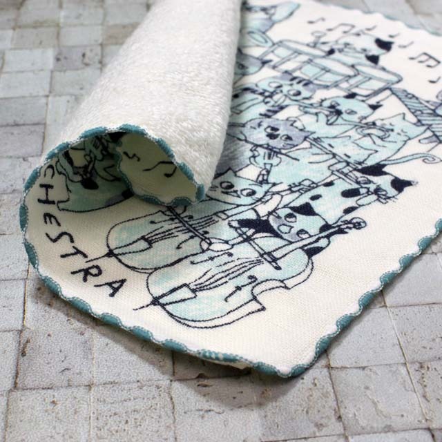 泉州タオル ShinziKatoh タオルハンカチ 猫の楽団 Adagio アダージョ 音楽雑貨 音楽グッズ 音楽ギフト