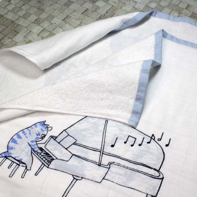 泉州タオル ShinziKatoh バスタオル 猫の楽団 Fuga フーガ 音楽雑貨 音楽グッズ 音楽ギフト