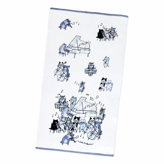 泉州タオル ShinziKatoh バスタオル 猫の楽団 Fuga フーガ 音楽雑貨 音楽グッズ 音楽ギフト