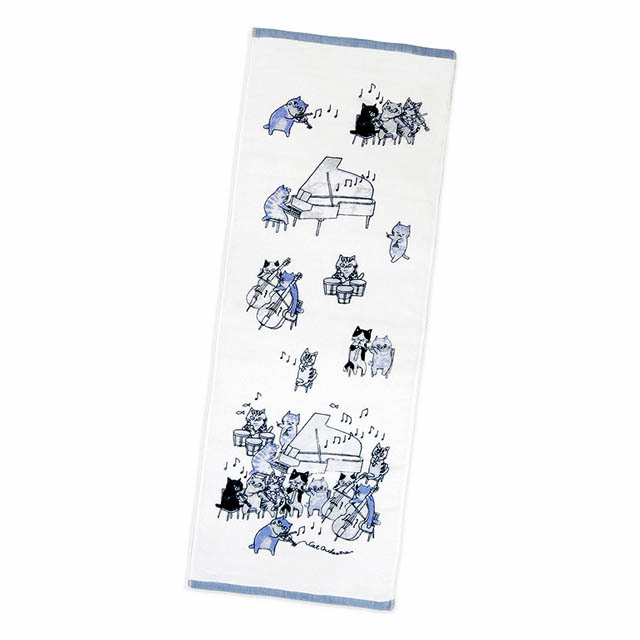 泉州タオル ShinziKatoh フェイスタオル 猫の楽団 Fuga フーガ 音楽雑貨 音楽グッズ 音楽ギフト