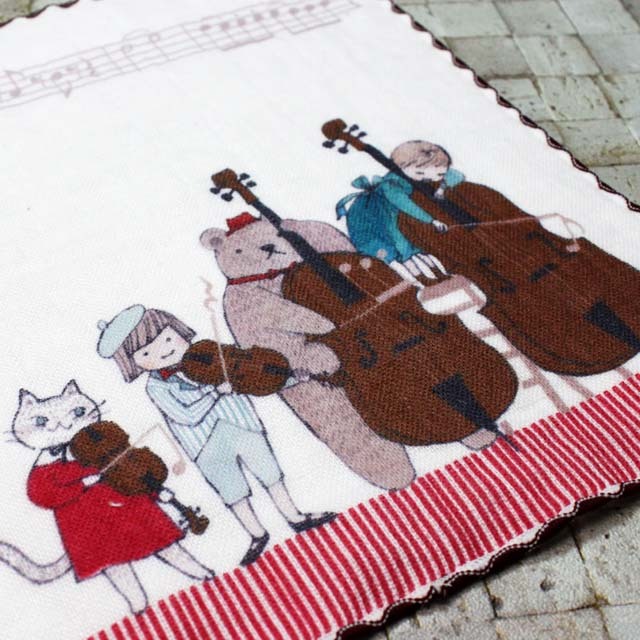泉州タオル ShinziKatoh タオルハンカチ アイネクライネ 弦楽器 音楽雑貨 音楽グッズ 音楽ギフト