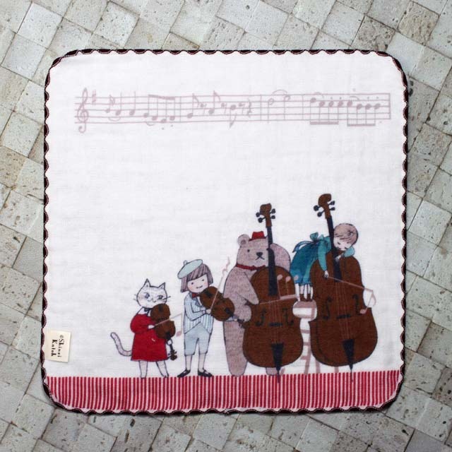 泉州タオル ShinziKatoh タオルハンカチ アイネクライネ 弦楽器 音楽雑貨 音楽グッズ 音楽ギフト