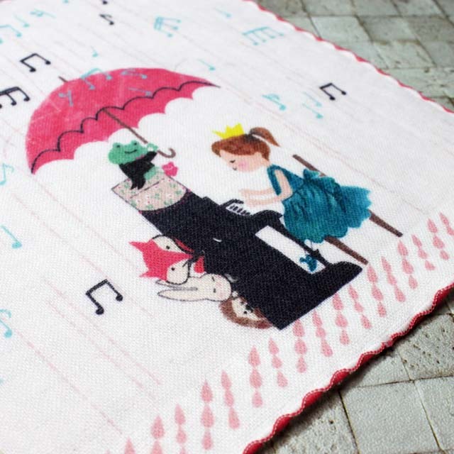 泉州タオル ShinziKatoh タオルハンカチ 雨音 ピアノ 音楽雑貨 音楽グッズ 音楽ギフト