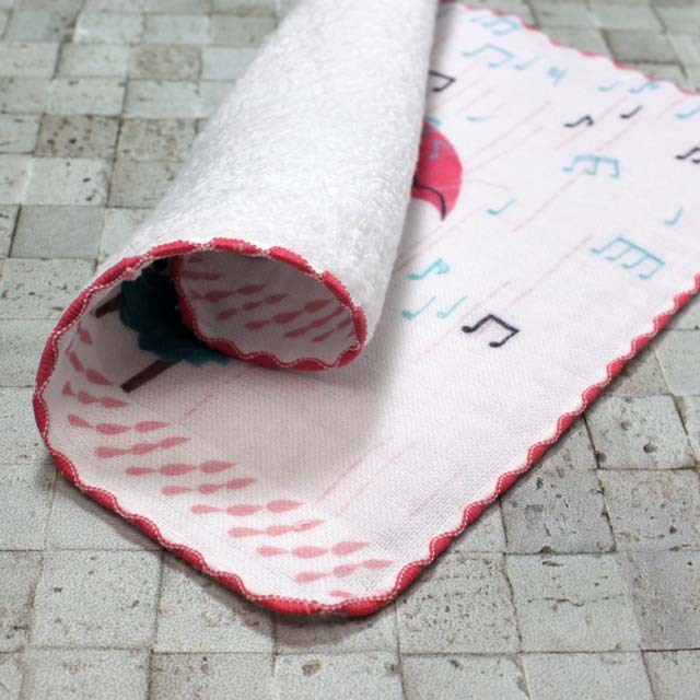 泉州タオル ShinziKatoh タオルハンカチ 雨音 ピアノ 音楽雑貨 音楽グッズ 音楽ギフト