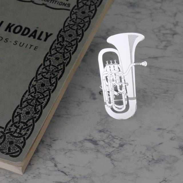 純金メッキ栞 しおり ユーフォニアム Euphonium 音楽雑貨 音楽ギフト音楽グッズ 記念品