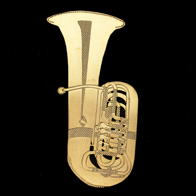 純金メッキ栞 しおり ロータリーチューバ Rotary Tuba 音楽雑貨 音楽ギフト音楽グッズ 記念品