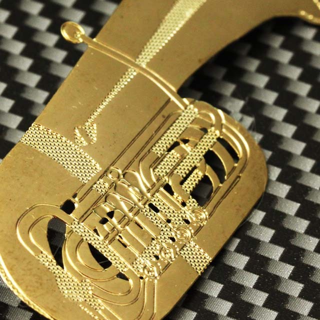 純金メッキ栞 しおり ロータリーチューバ Rotary Tuba 音楽雑貨 音楽ギフト音楽グッズ 記念品