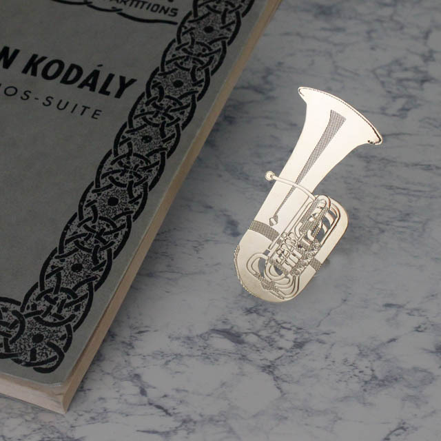 純金メッキ栞 しおり ロータリーチューバ Rotary Tuba 音楽雑貨 音楽ギフト音楽グッズ 記念品
