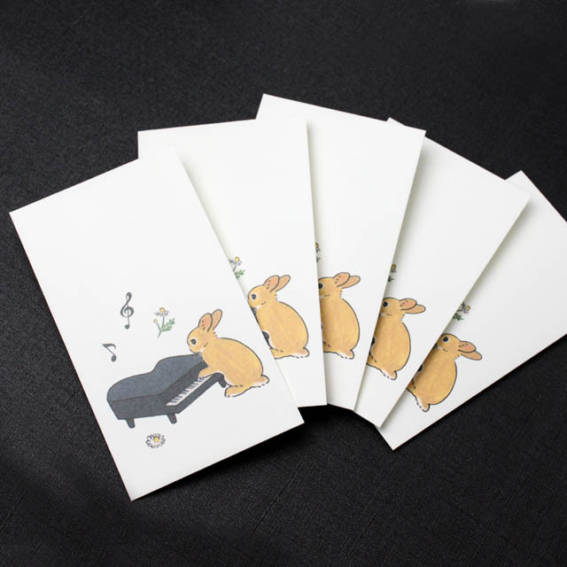 ポチ袋 うさぎ グランドピアノ 音楽雑貨 音楽グッズ 演奏会謝礼