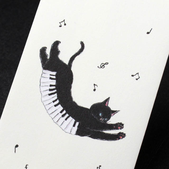 ポチ袋 黒猫 ピアノ鍵盤 音楽雑貨 音楽グッズ 演奏会謝礼