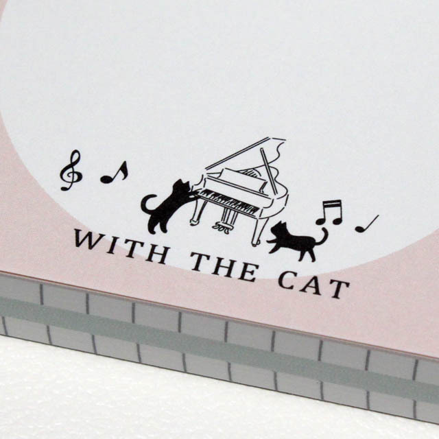 ブロックメモ with the Cat 《 ピアノ鍵盤 》 312686 音楽雑貨