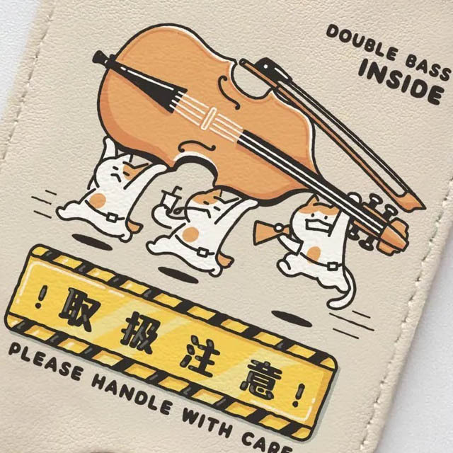 楽器便ラゲッジタグ 《 コントラバス 取扱注意 》 106008 音楽雑貨