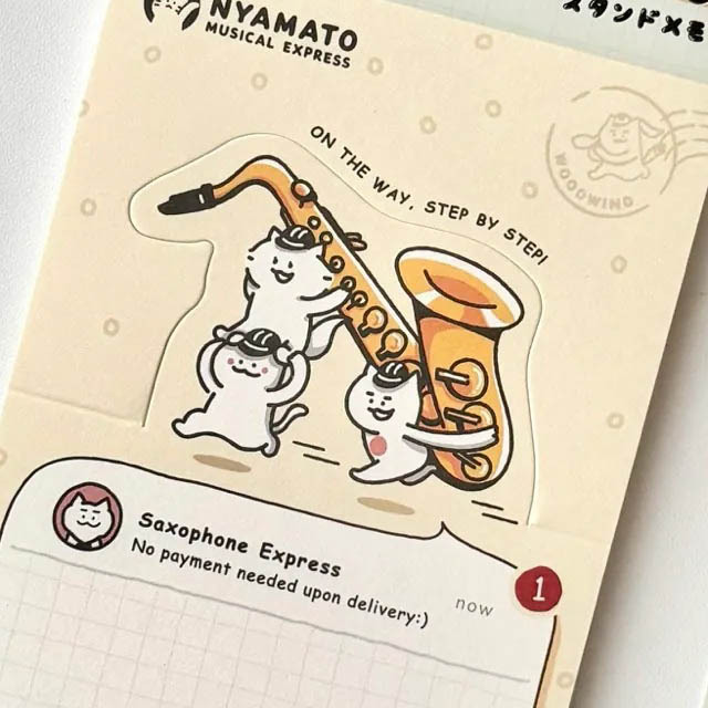 サックス　Saxophone 楽器便 スタンドメモ 音楽雑貨 音楽グッズ