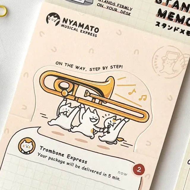 トロンボーン Trombone 楽器便 スタンドメモ 音楽雑貨 音楽グッズ